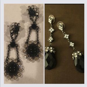 Dangle Black Earrings - 2 pairs